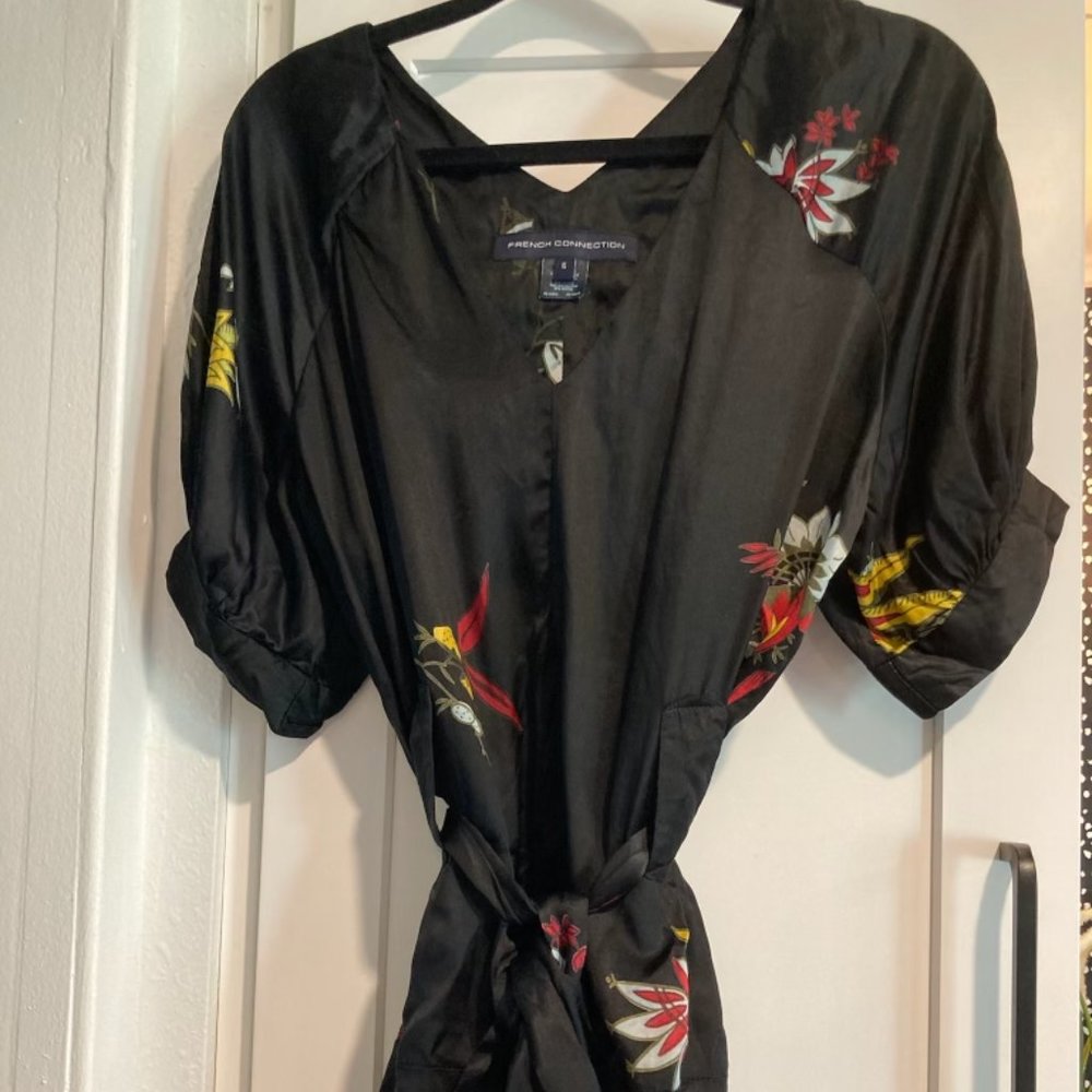 French Connection tie waist blouse